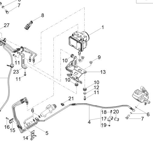 OEM V7 ABS Rear Brake Line