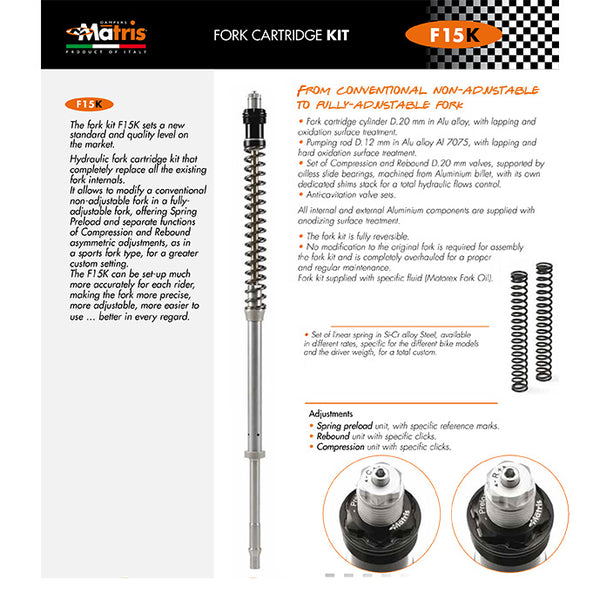 Matris V7 F15K Full Fork Cartridge Kit – GTMotoCycles