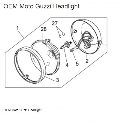 OEM Guzzi Headlight